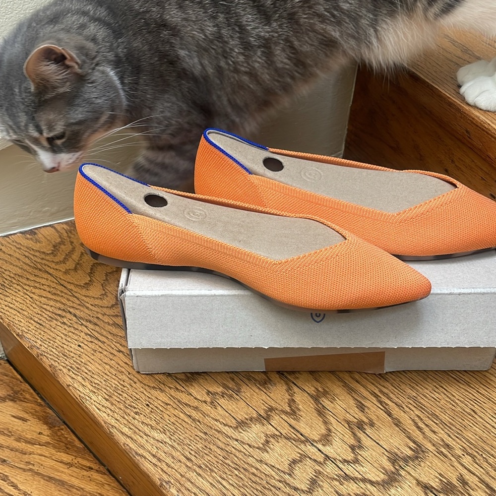 Rothy’s pointed toe flats tangerine, 9 1/2 NWT - Picture 3 of 10